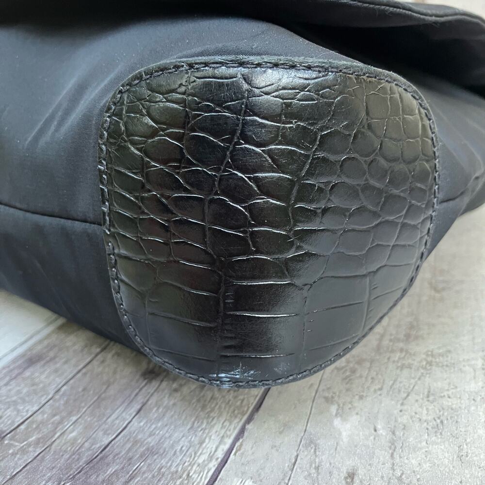 Ralph‎ Lauren Purse Nylon Leather Messenger Crossbody Mock Croc Preppy Old Money - Picture 10 of 16